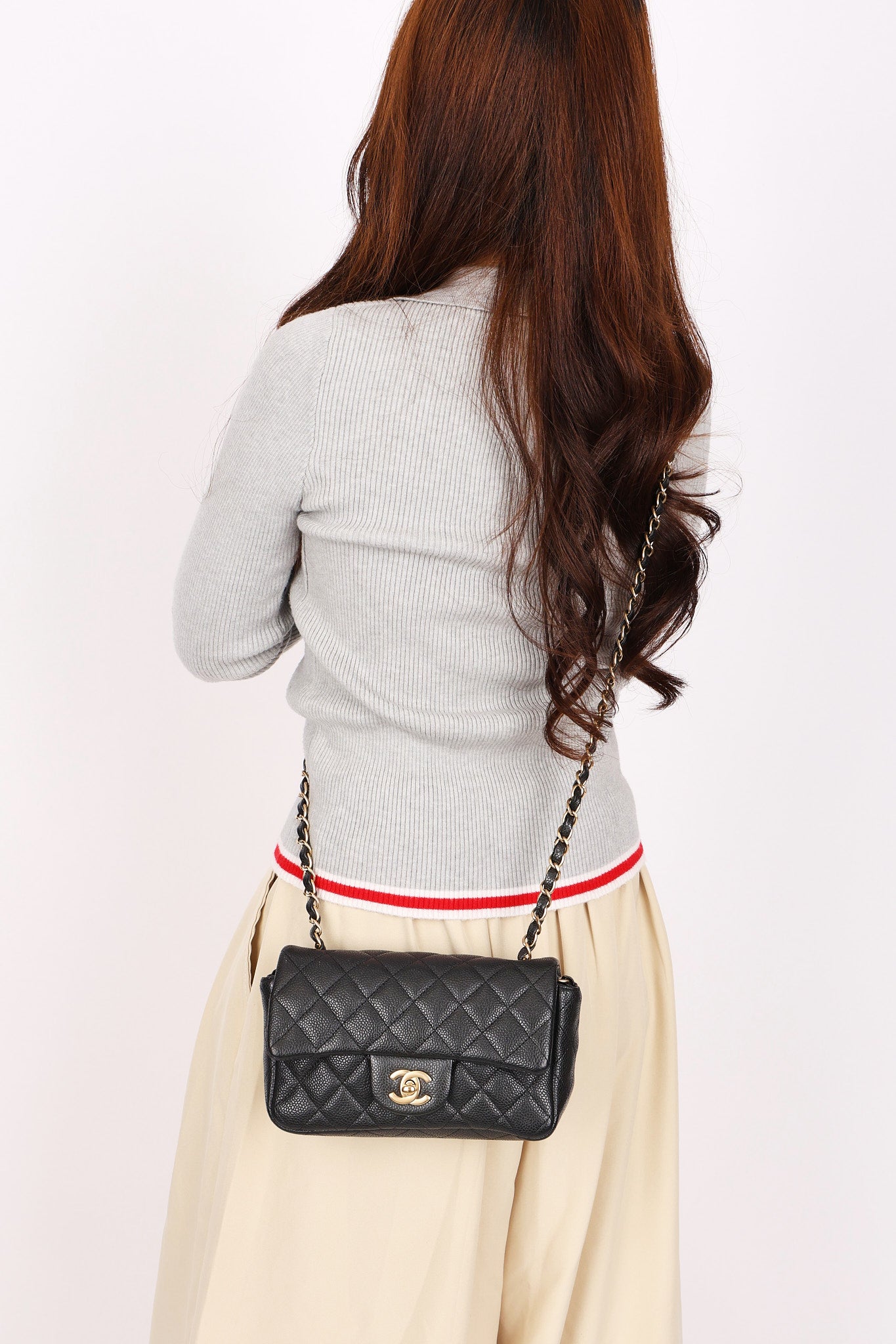 Chanel Mini Rectangle Flap Black Caviar AGHW