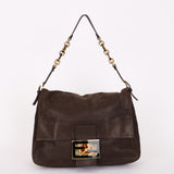 Fendi Mamma Forever Baguette Brown Nubuck Shimmer GHW