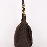 Fendi Mamma Forever Baguette Brown Nubuck Shimmer GHW