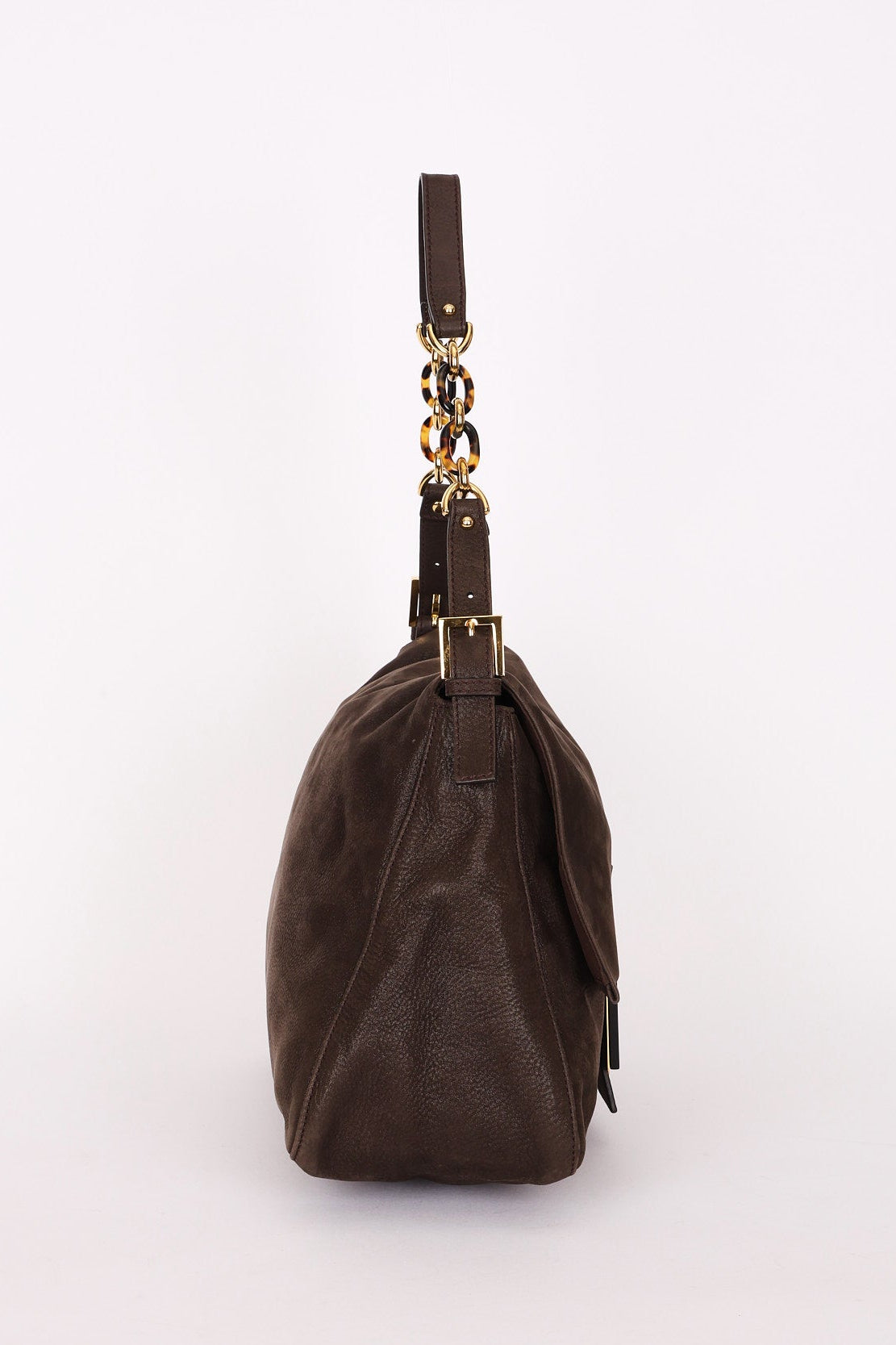 Fendi Mamma Forever Baguette Brown Nubuck Shimmer GHW
