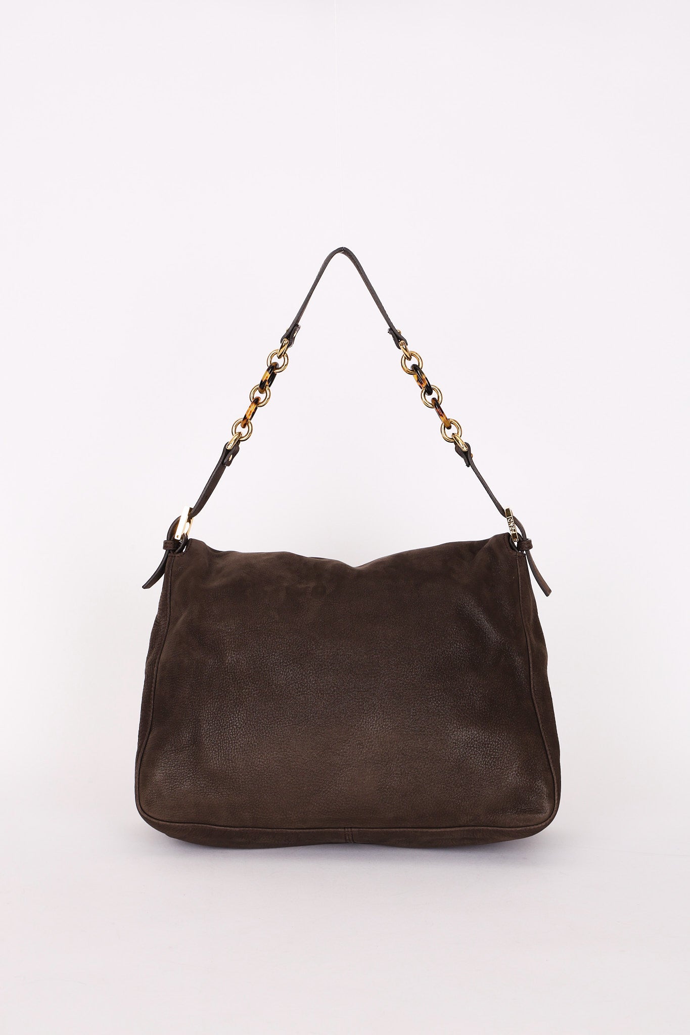 Fendi Mamma Forever Baguette Brown Nubuck Shimmer GHW