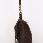 Fendi Mamma Forever Baguette Brown Nubuck Shimmer GHW