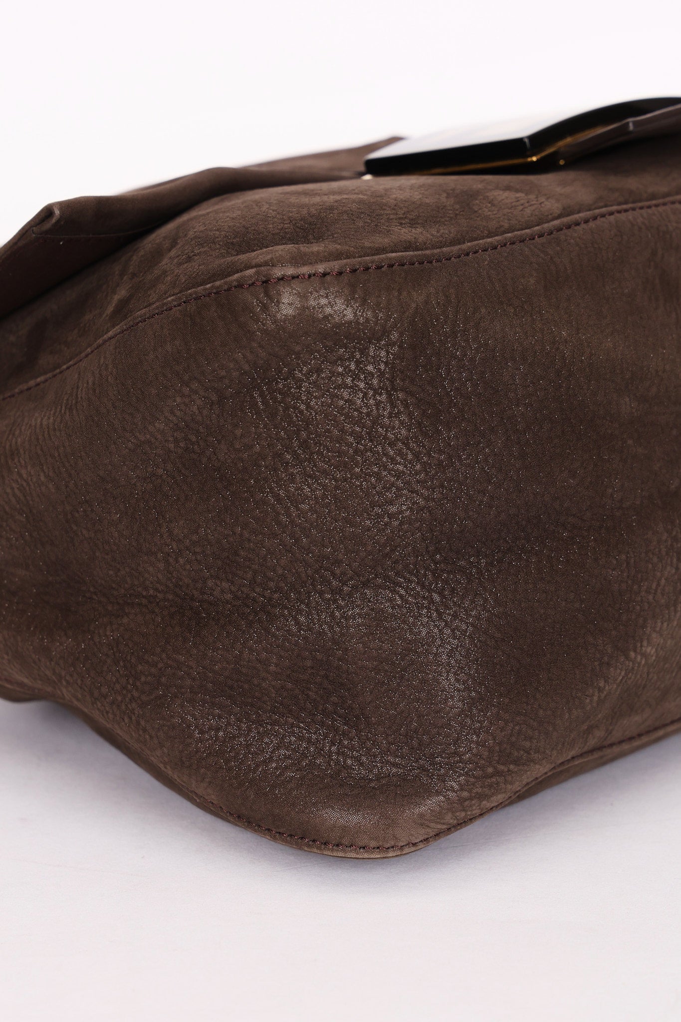 Fendi Mamma Forever Baguette Brown Nubuck Shimmer GHW