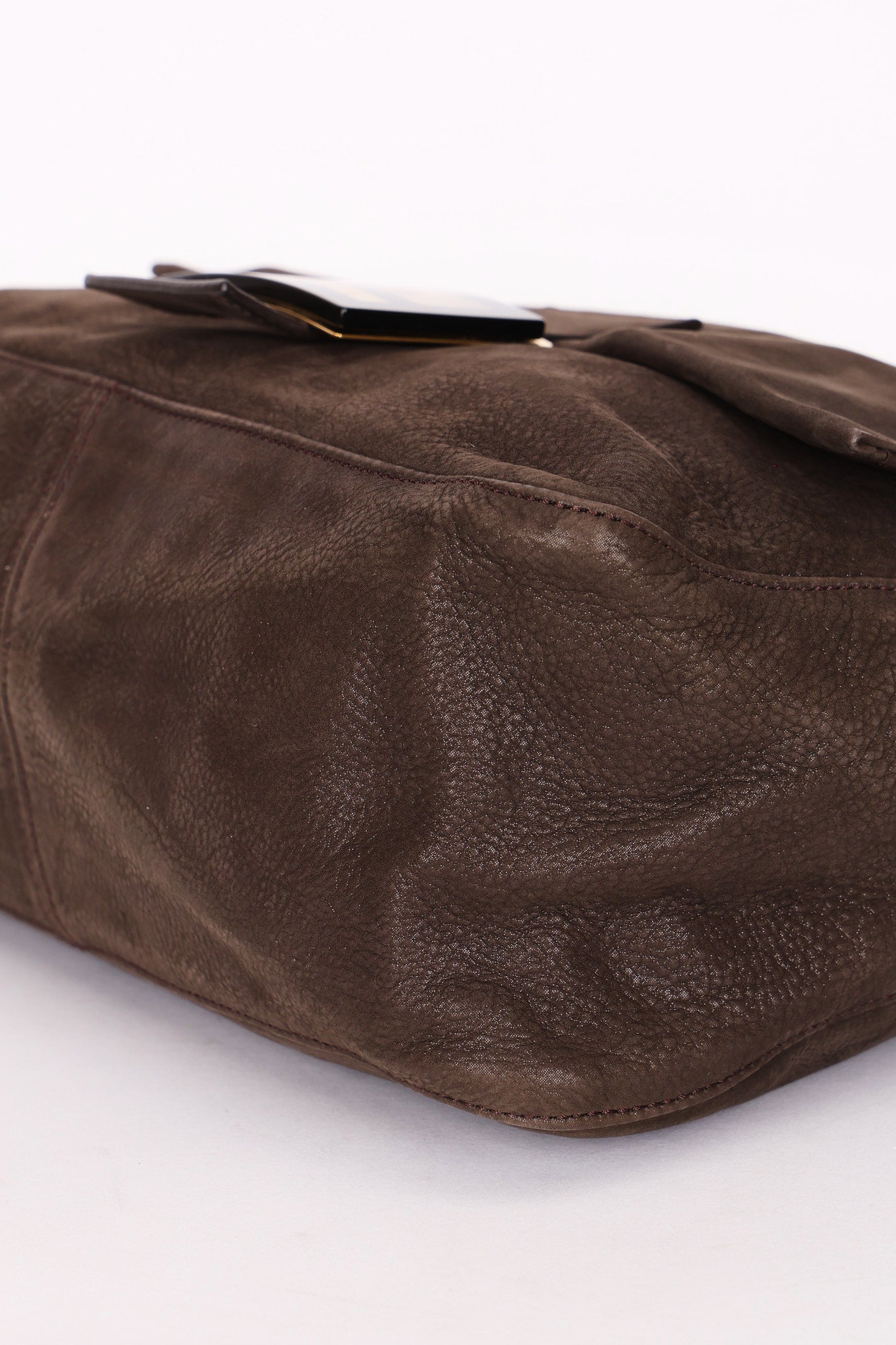 Fendi Mamma Forever Baguette Brown Nubuck Shimmer GHW