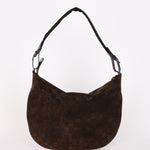 Gucci Monogram Shoulder Bag Brown Suede
