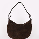 Gucci Monogram Shoulder Bag Brown Suede