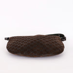 Gucci Monogram Shoulder Bag Brown Suede