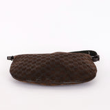Gucci Monogram Shoulder Bag Brown Suede