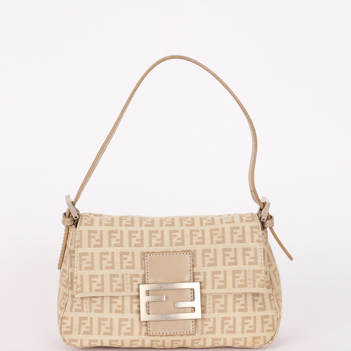 Fendi Zucchino Mini Mamma Baguette Coated Canvas