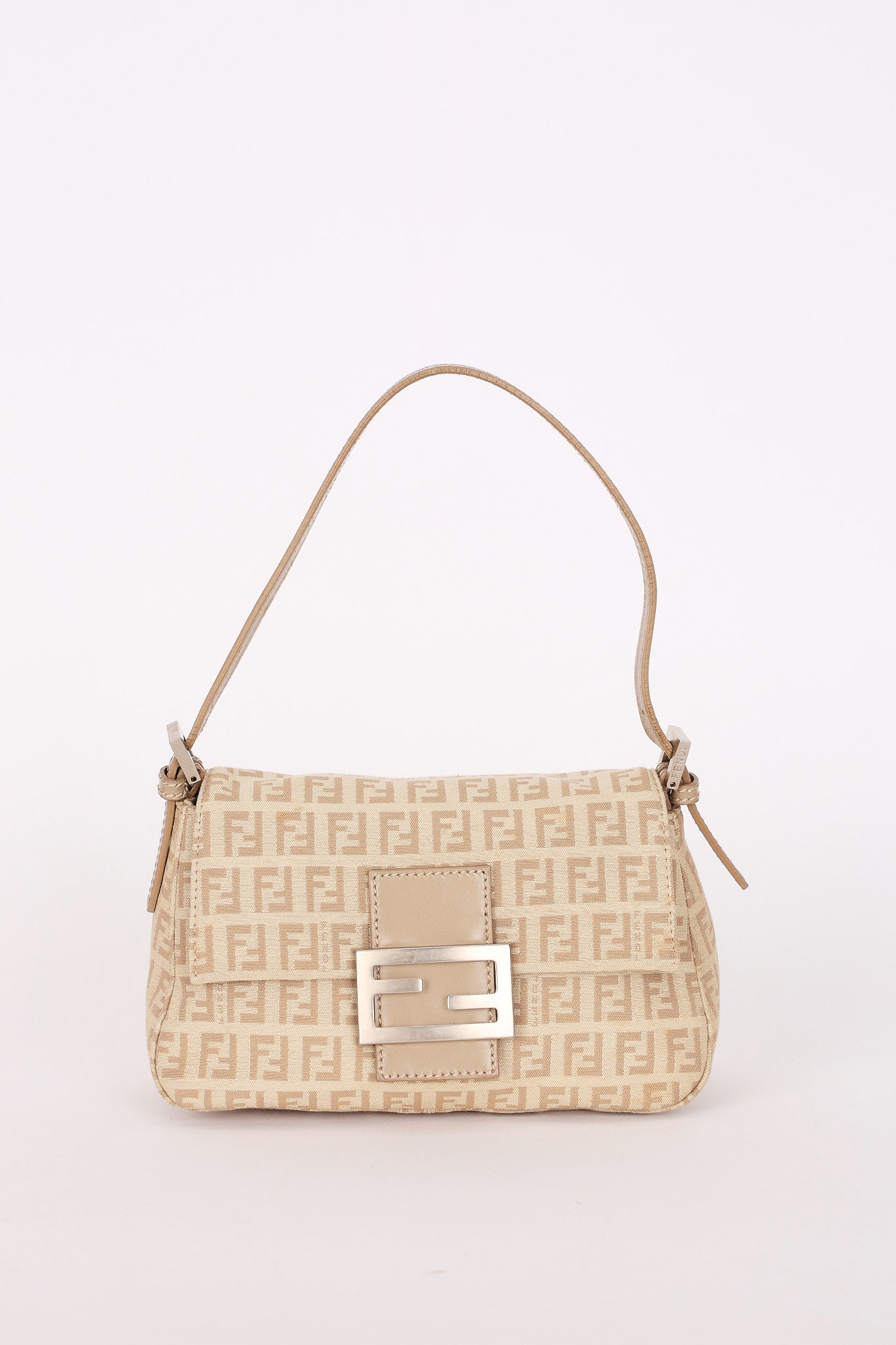 Fendi Zucchino Mini Mamma Baguette Coated Canvas