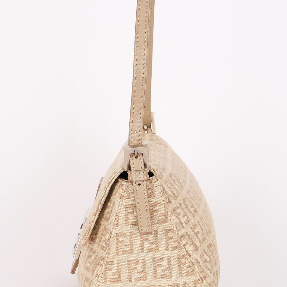 Fendi Zucchino Mini Mamma Baguette Coated Canvas