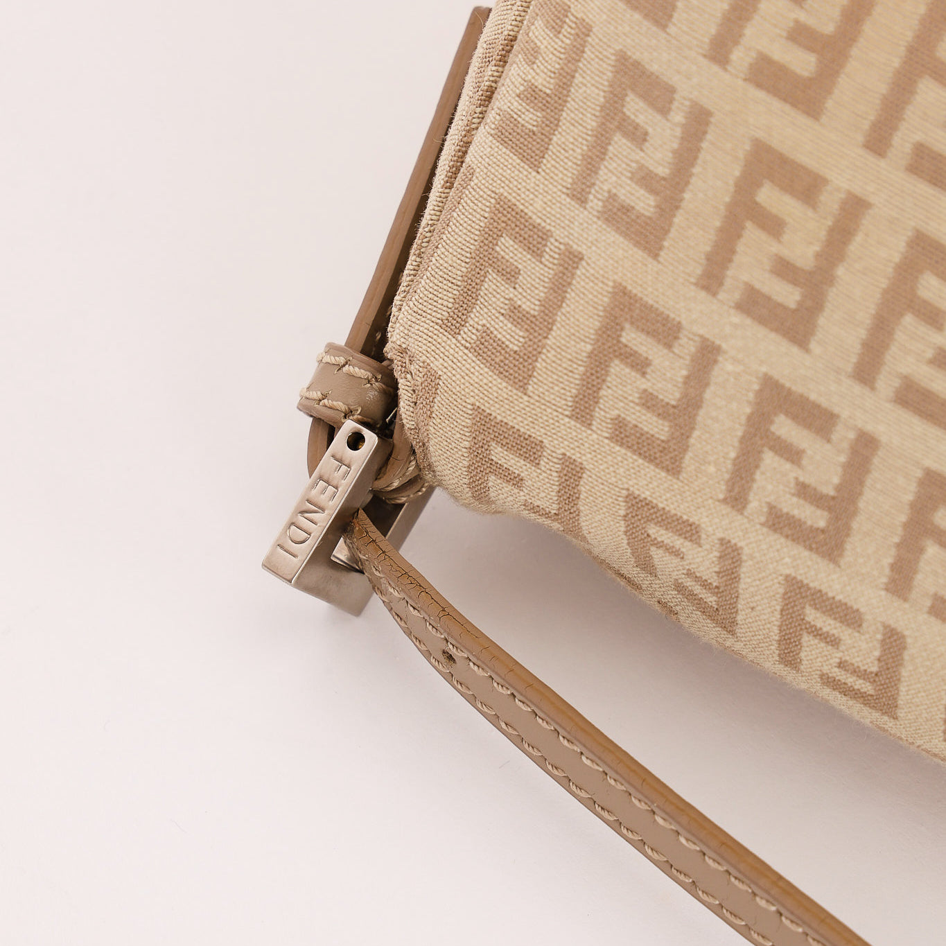 Fendi Zucchino Mini Mamma Baguette Coated Canvas