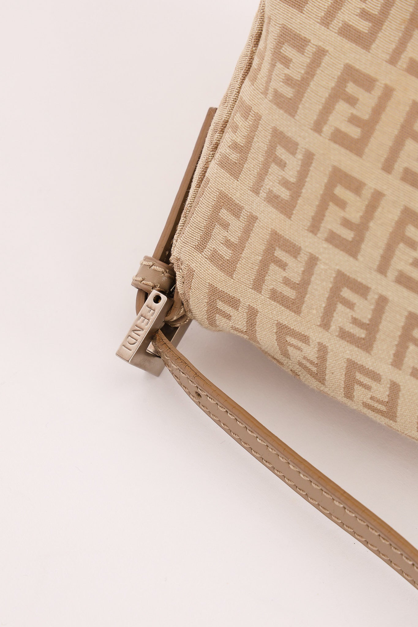 Fendi Zucchino Mini Mamma Baguette Coated Canvas