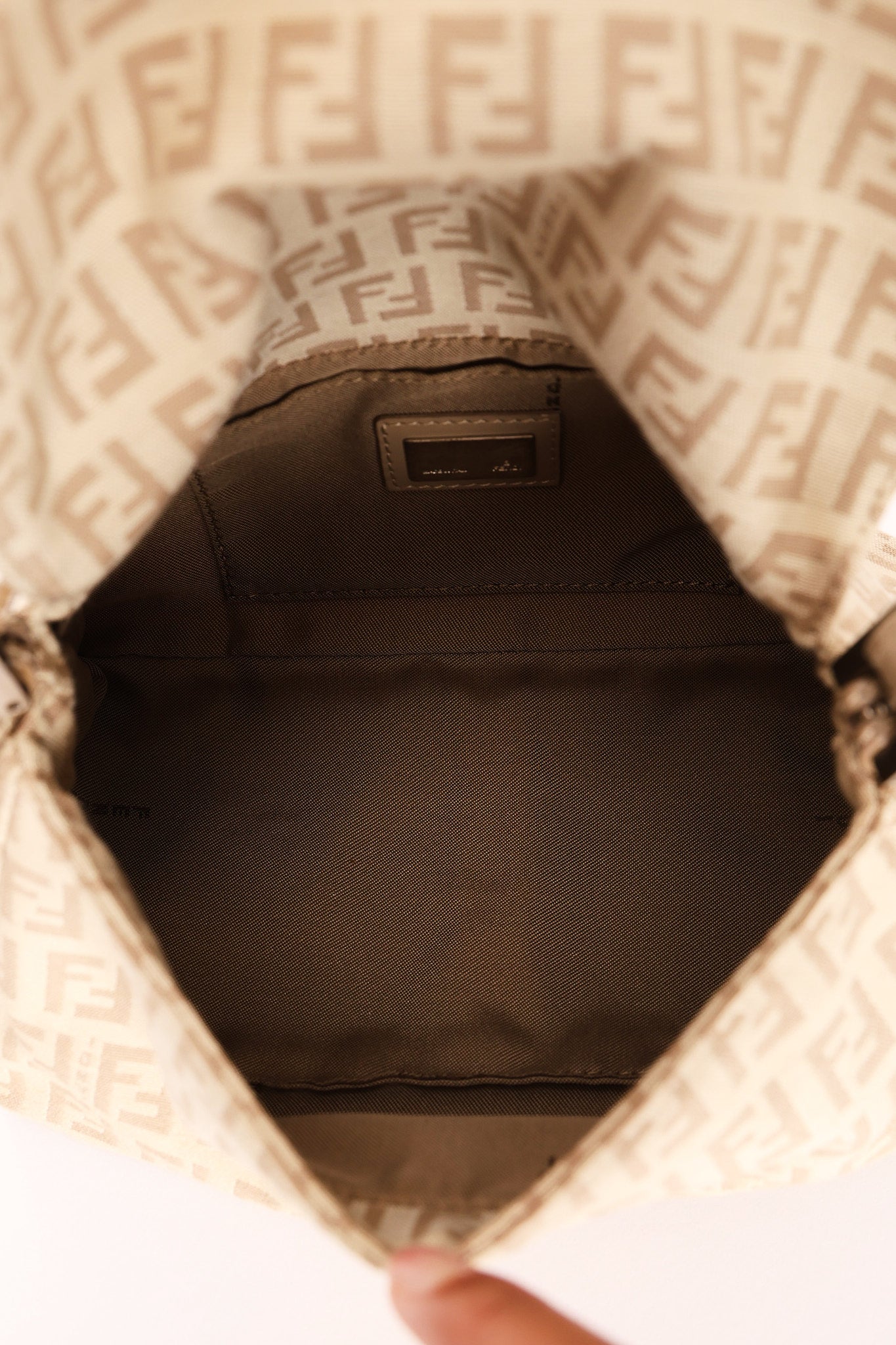 Fendi Zucchino Mini Mamma Baguette Coated Canvas