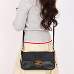 Fendi Vitello Flamingo Enamel Baguette Bag GHW