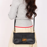 Fendi Vitello Flamingo Enamel Baguette Bag GHW