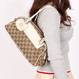Gucci Monogram Trophy Flower Boston Bag