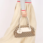 Gucci Monogram Trophy Flower Boston Bag