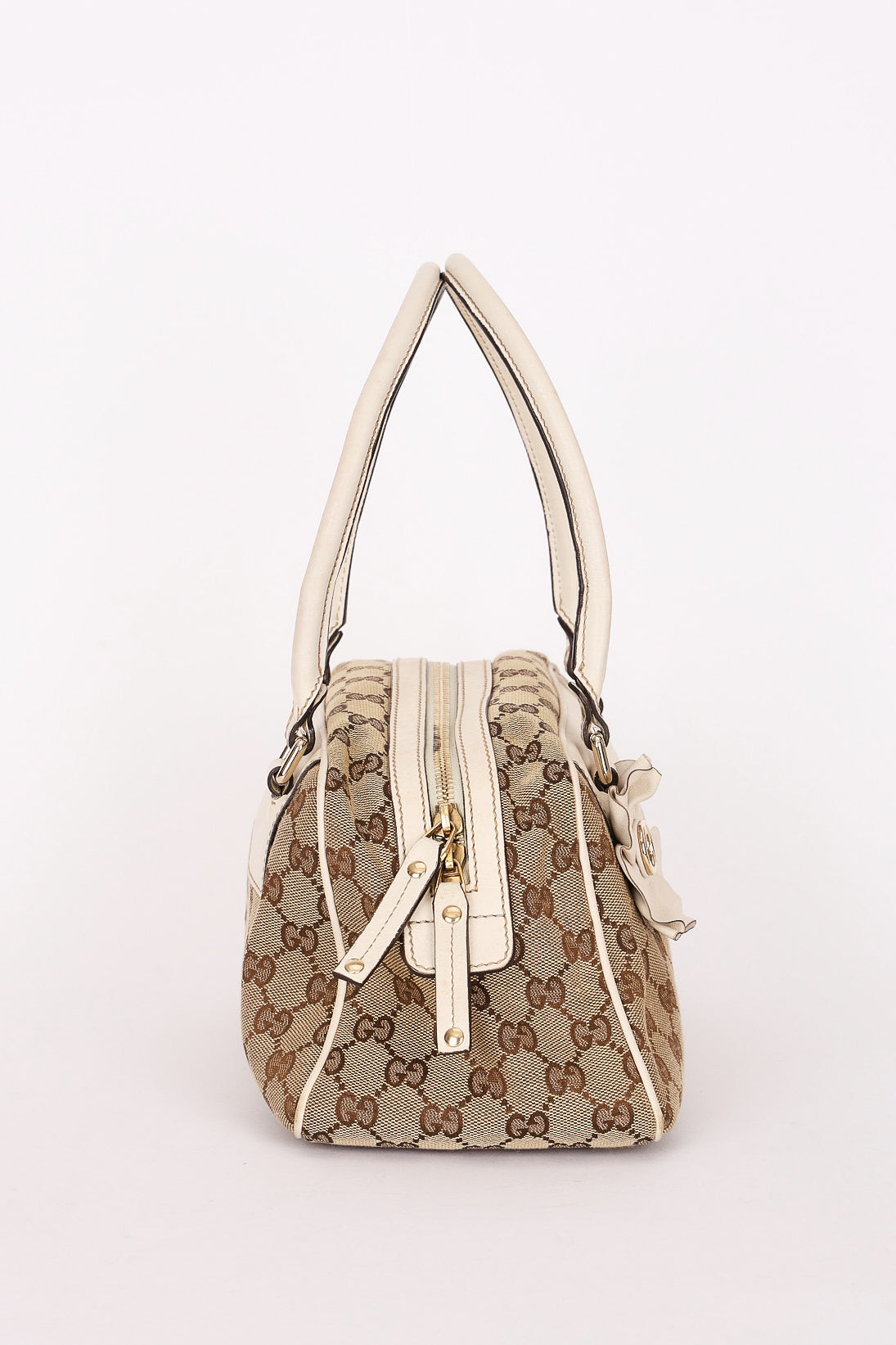 Gucci Monogram Trophy Flower Boston Bag