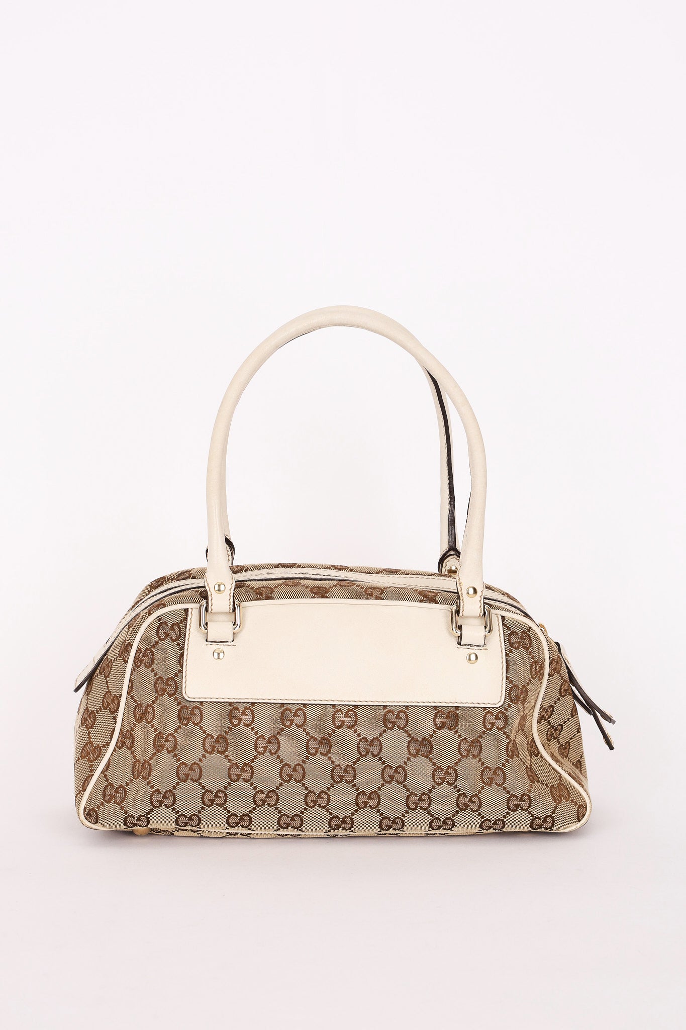 Gucci Monogram Trophy Flower Boston Bag