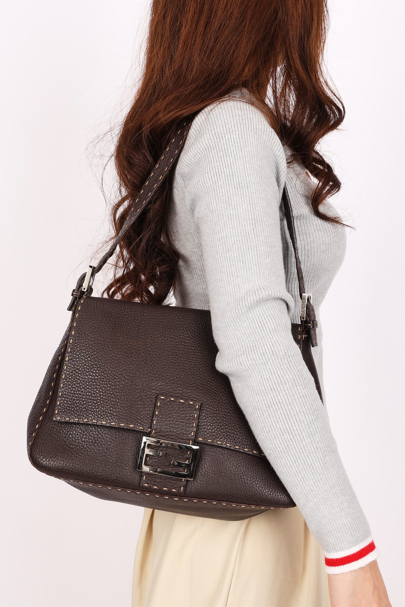 Fendi Selleria Mamma Baguette Chocolate