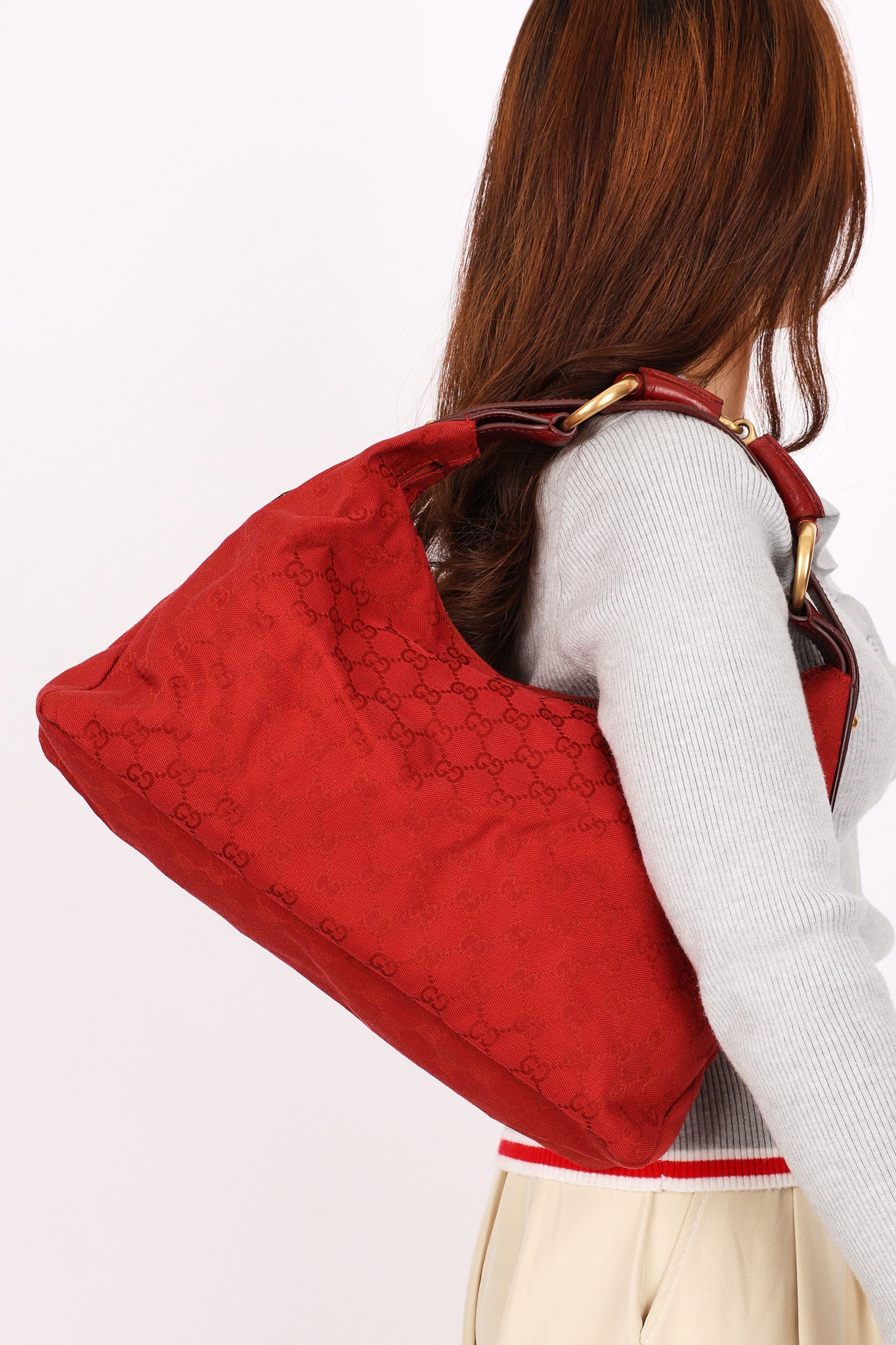Gucci Horsebit Hobo Red