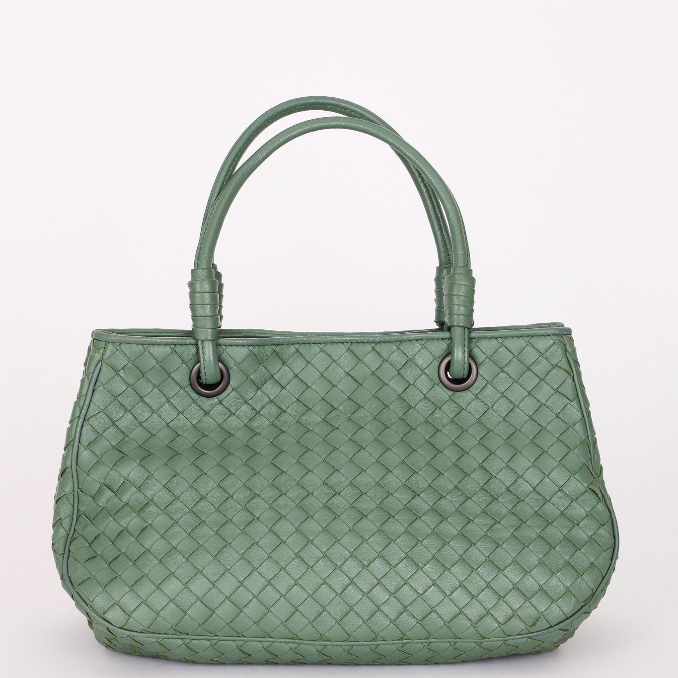Bottega Veneta Intrecciato Top Handle Bag Sage Green