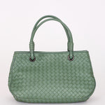 Bottega Veneta Intrecciato Top Handle Bag Sage Green