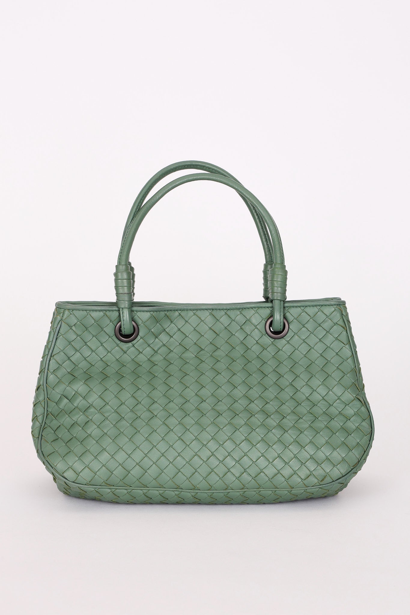 Bottega Veneta Intrecciato Top Handle Bag Sage Green