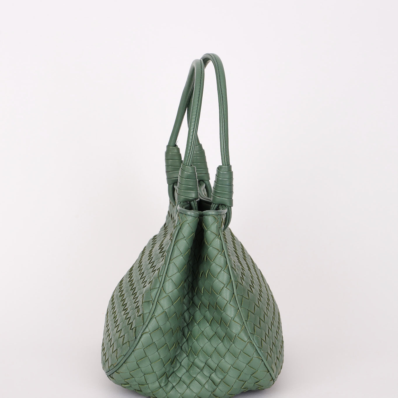 Bottega Veneta Intrecciato Top Handle Bag Sage Green