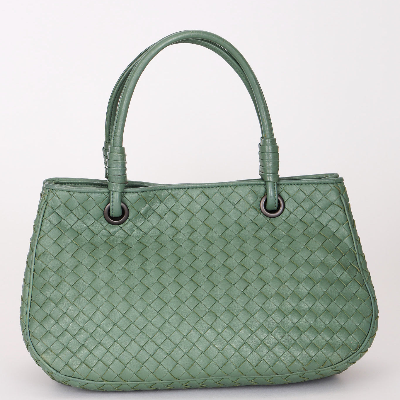 Bottega Veneta Intrecciato Top Handle Bag Sage Green
