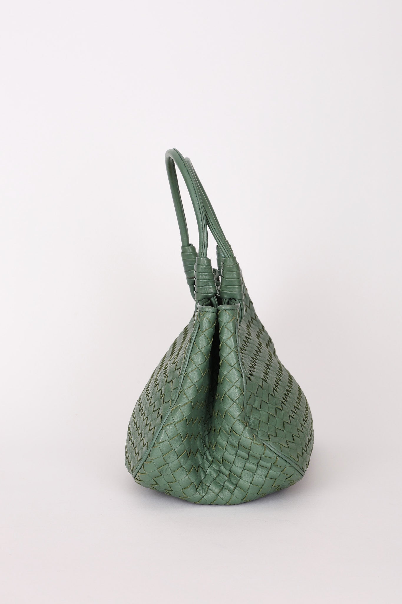 Bottega Veneta Intrecciato Top Handle Bag Sage Green