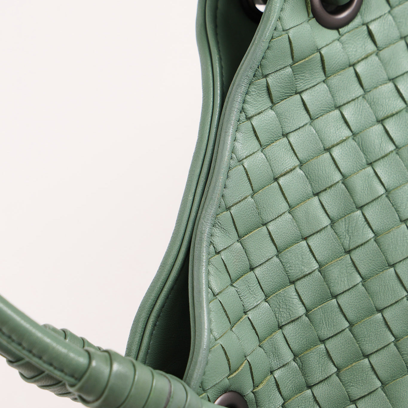 Bottega Veneta Intrecciato Top Handle Bag Sage Green