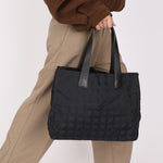 Chanel Chocolate Bar Tote Black Nylon