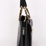Chanel Turnlock Front Pocket Shoulder Bag Black Caviar 24K GP