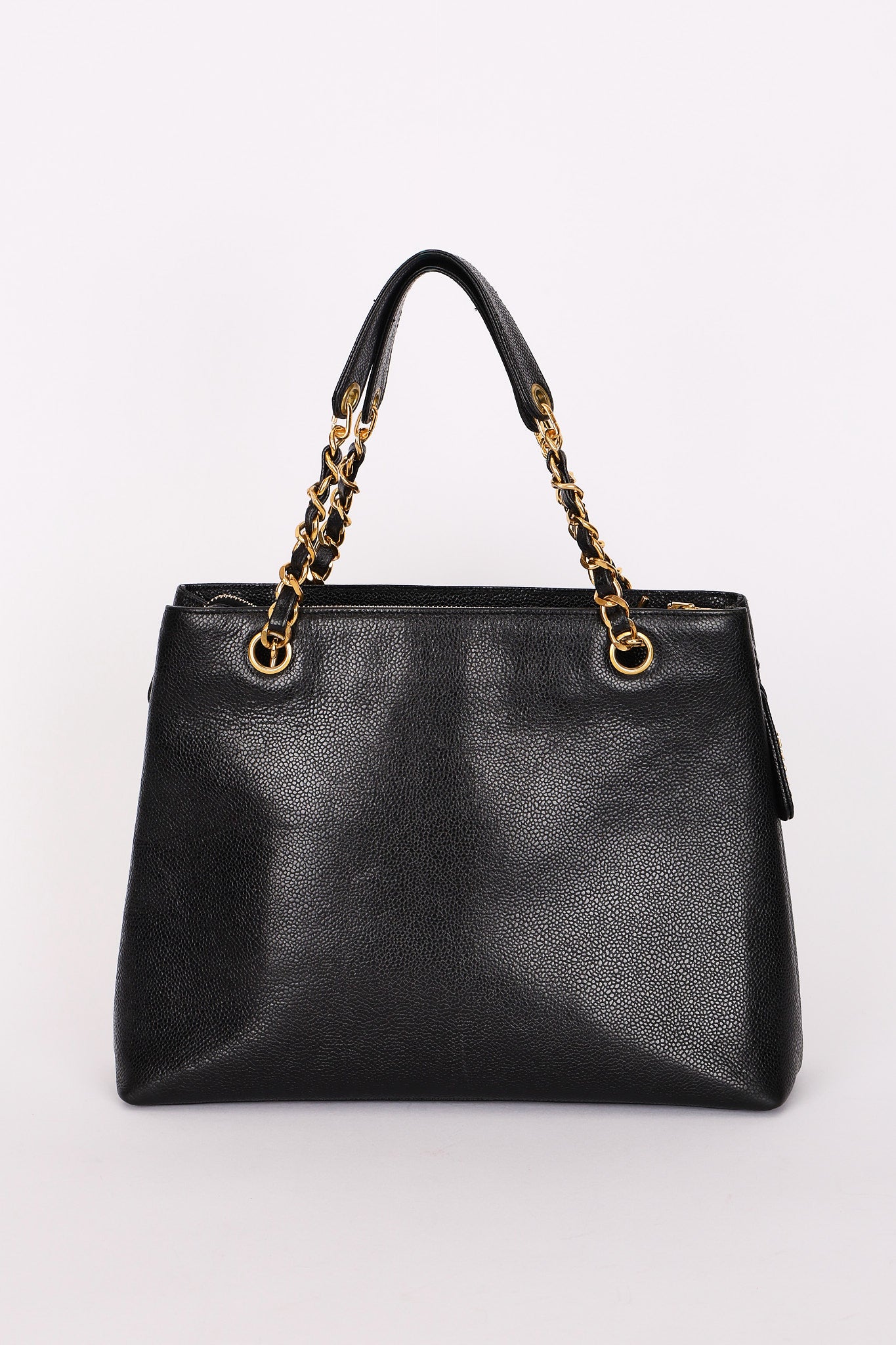 Chanel Turnlock Front Pocket Shoulder Bag Black Caviar 24K GP