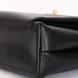 Chanel Turnlock Front Pocket Shoulder Bag Black Caviar 24K GP