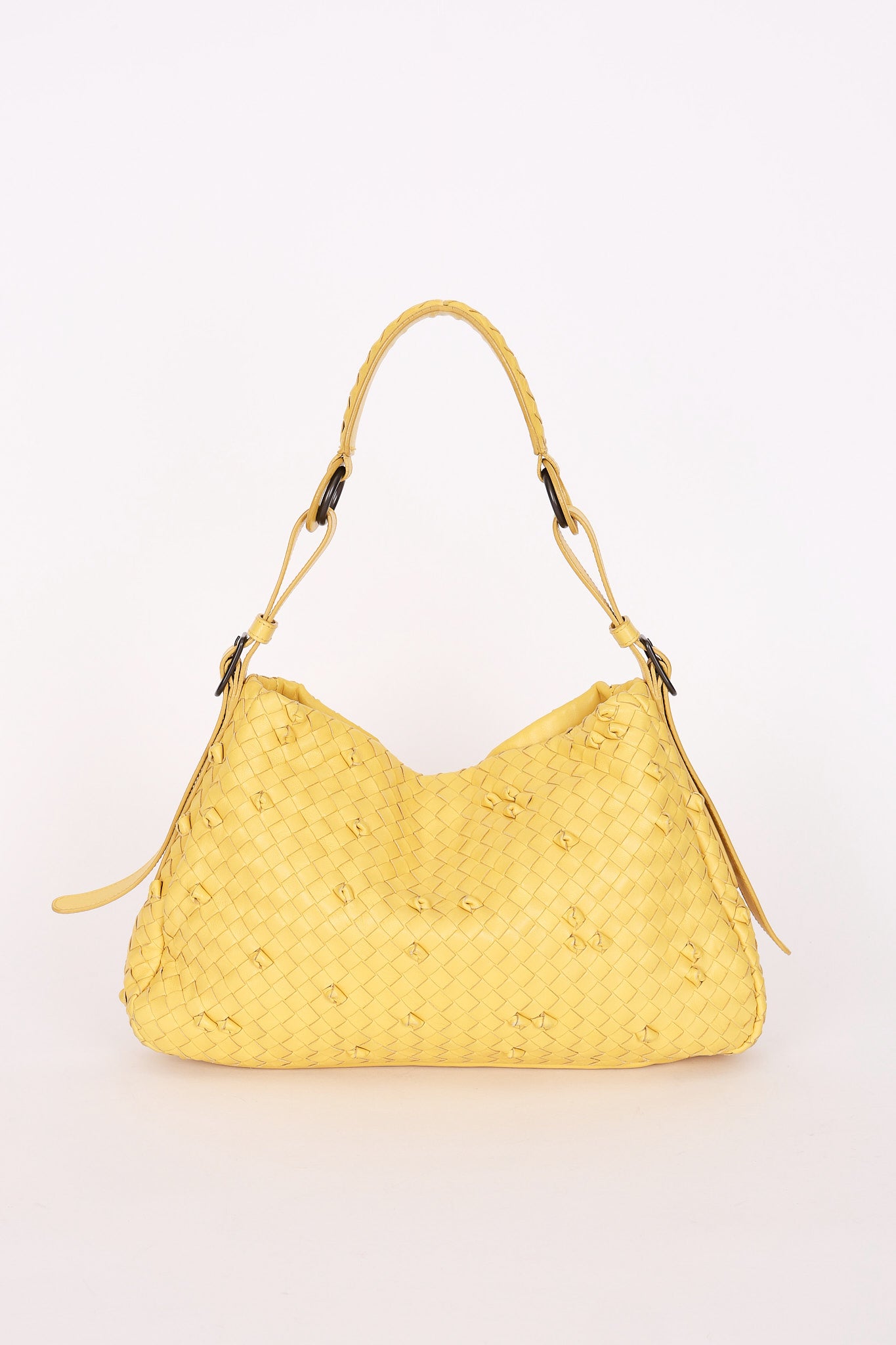 Bottega Veneta Intrecciato Naruto Knot Shoulder Bag Butter Yellow