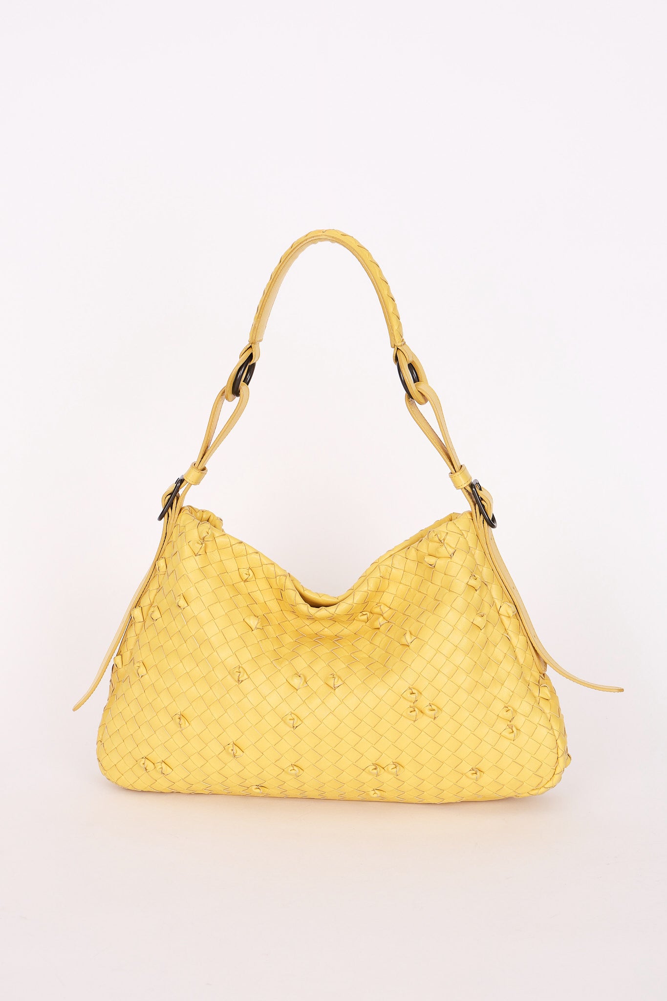 Bottega Veneta Intrecciato Naruto Knot Shoulder Bag Butter Yellow