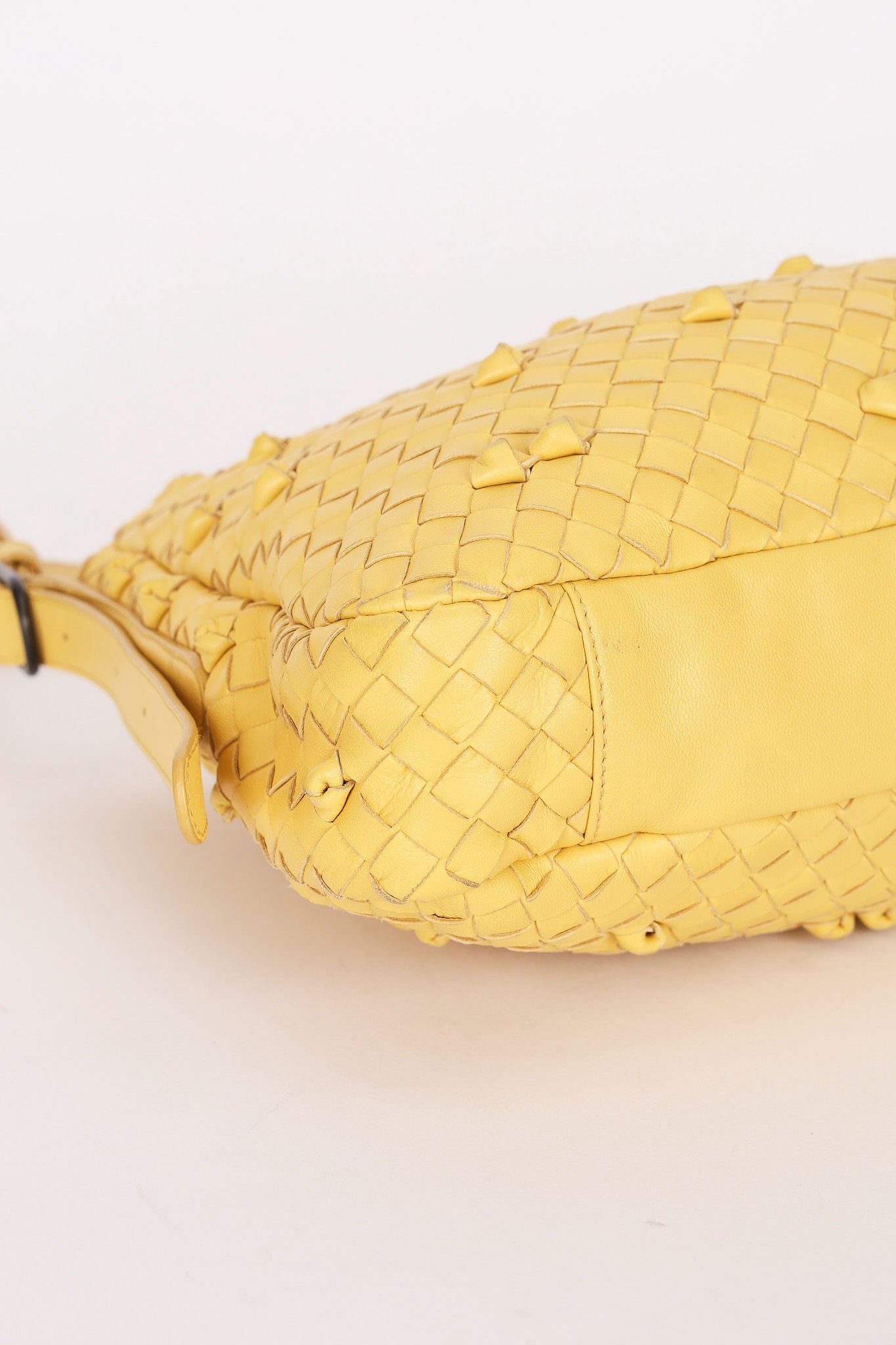 Bottega Veneta Intrecciato Naruto Knot Shoulder Bag Butter Yellow