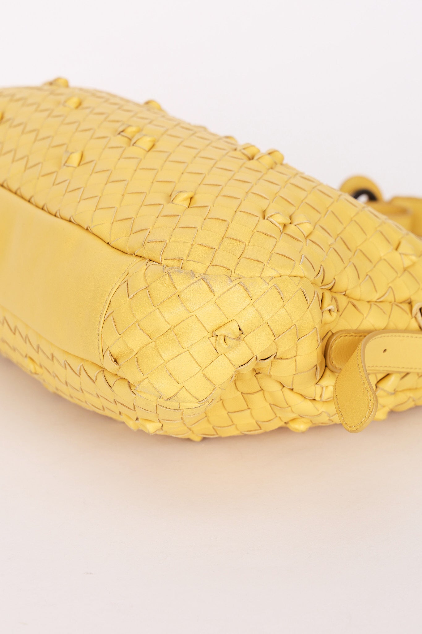 Bottega Veneta Intrecciato Naruto Knot Shoulder Bag Butter Yellow