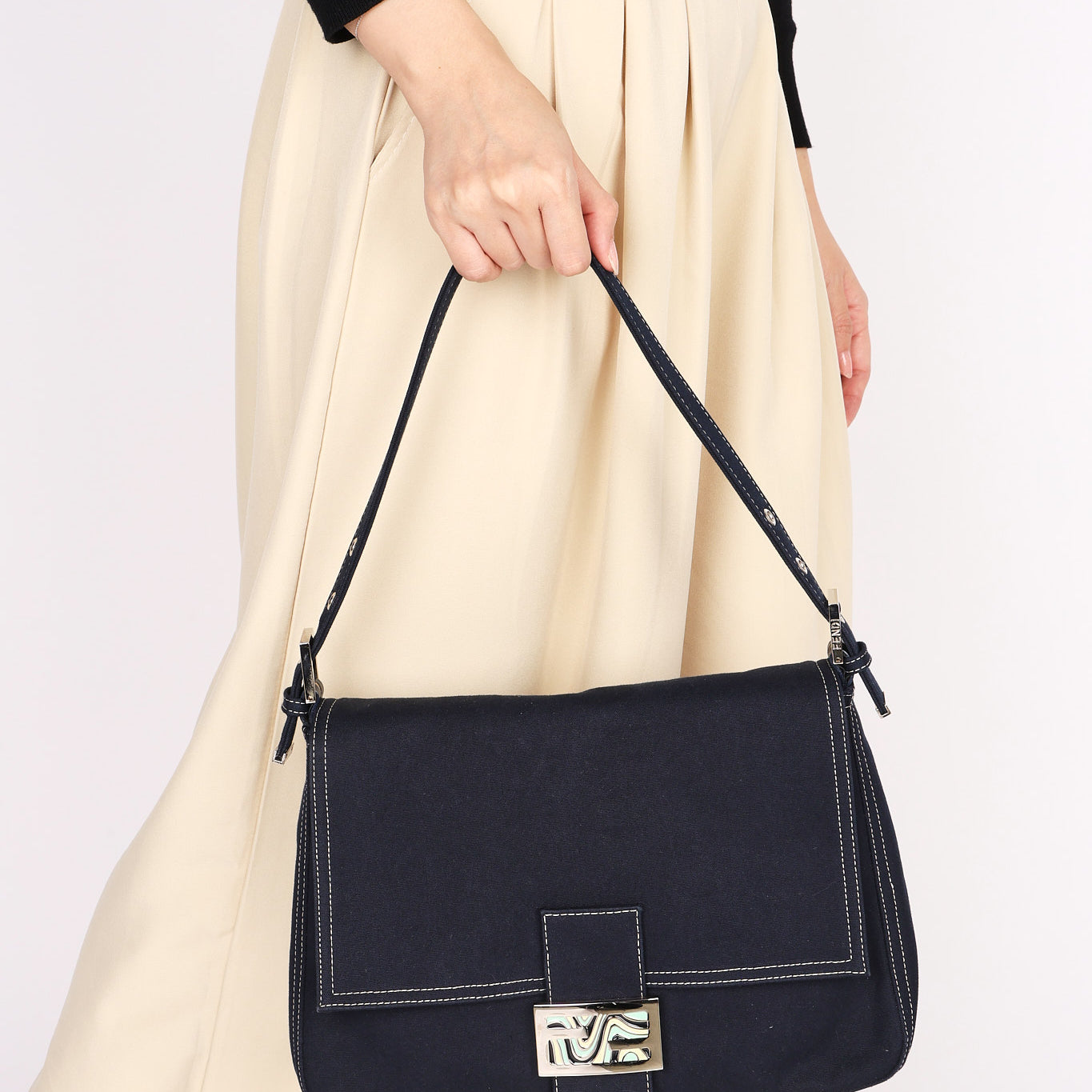 Fendi Mamma Forever Baguette Silk Denim