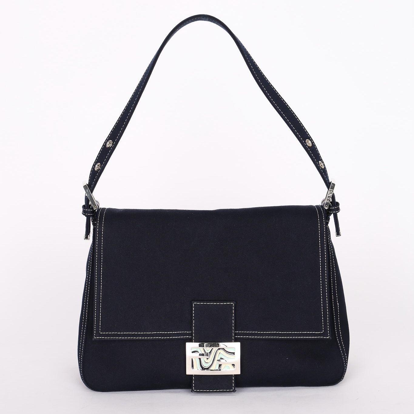 Fendi Mamma Forever Baguette Silk Denim
