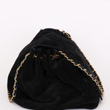 Chanel Accordion Flap Black Suede AGHW