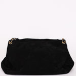 Chanel Accordion Flap Black Suede AGHW