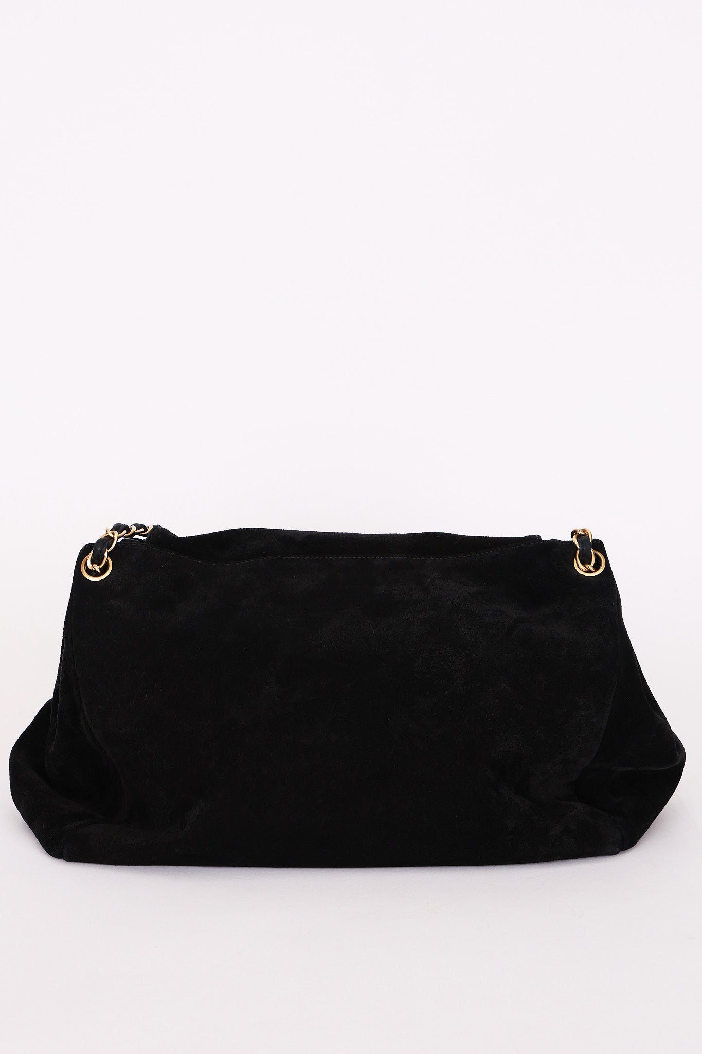 Chanel Accordion Flap Black Suede AGHW