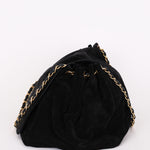 Chanel Accordion Flap Black Suede AGHW