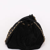 Chanel Accordion Flap Black Suede AGHW