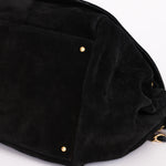 Chanel Accordion Flap Black Suede AGHW