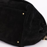 Chanel Accordion Flap Black Suede AGHW